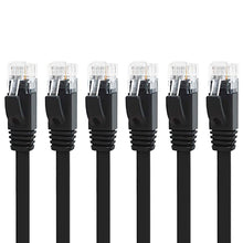 Lade das Bild in den Galerie-Viewer, Yauhody Y-NC6-FB 6PK Flat CAT6 Cable - Black - 6Pack
